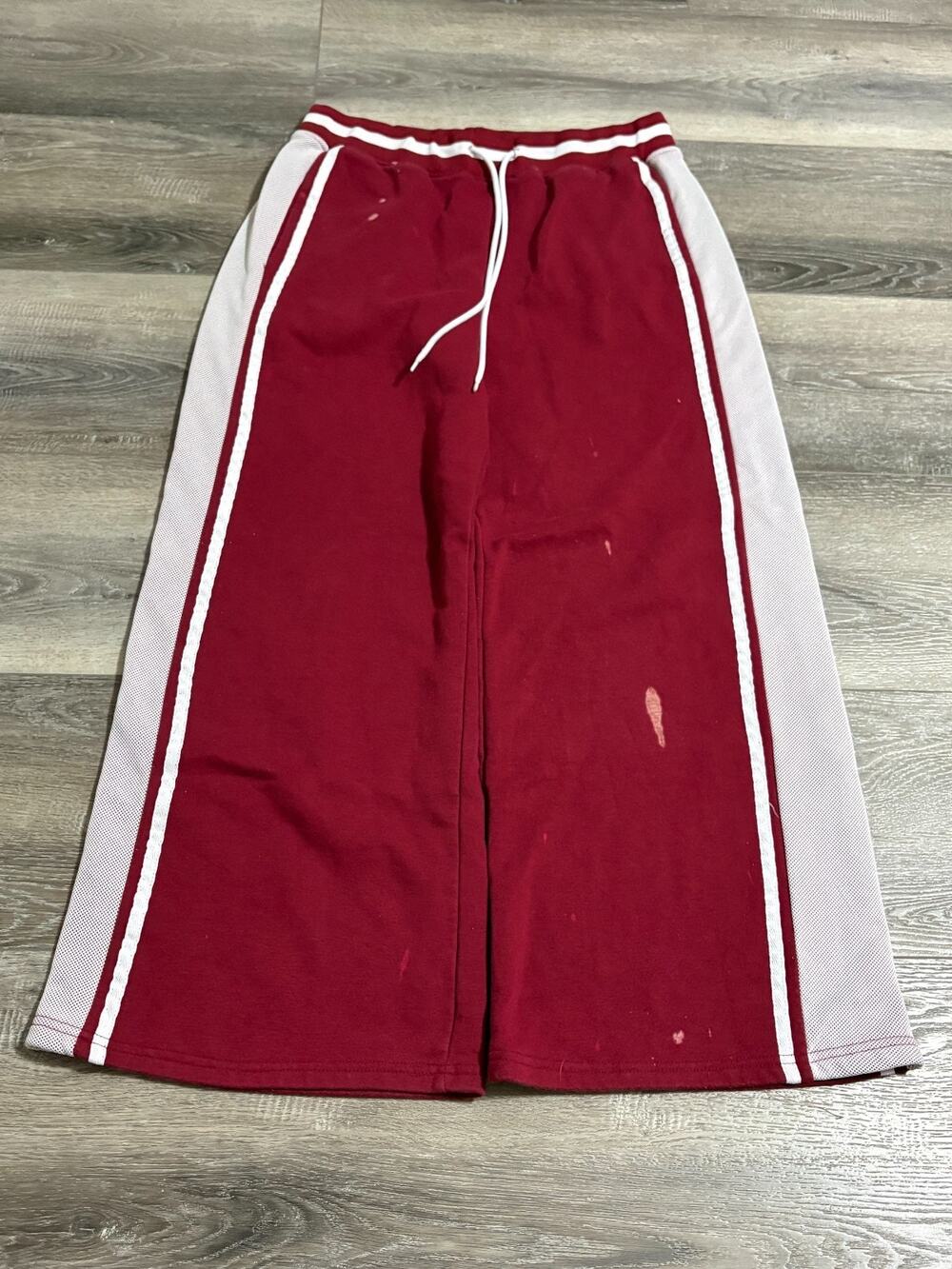 Madden Girl Red Striped Baggy Wide Leg Sweatpants Y2K Skater - Women’s XL